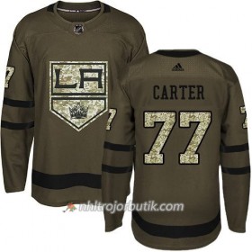 Män Ishockey Los Angeles Kings Tröja Jeff Carter 77 Adidas 2017-2018 Camo Grön Authentic
